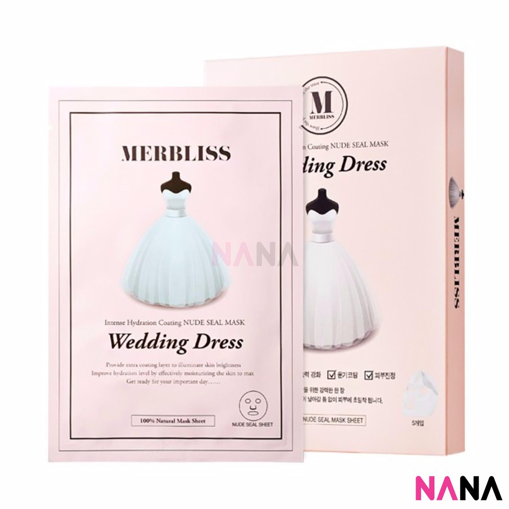 Merbliss Wedding Dress Intense Hydration Coating Nude Seal Facial Sheet Mask