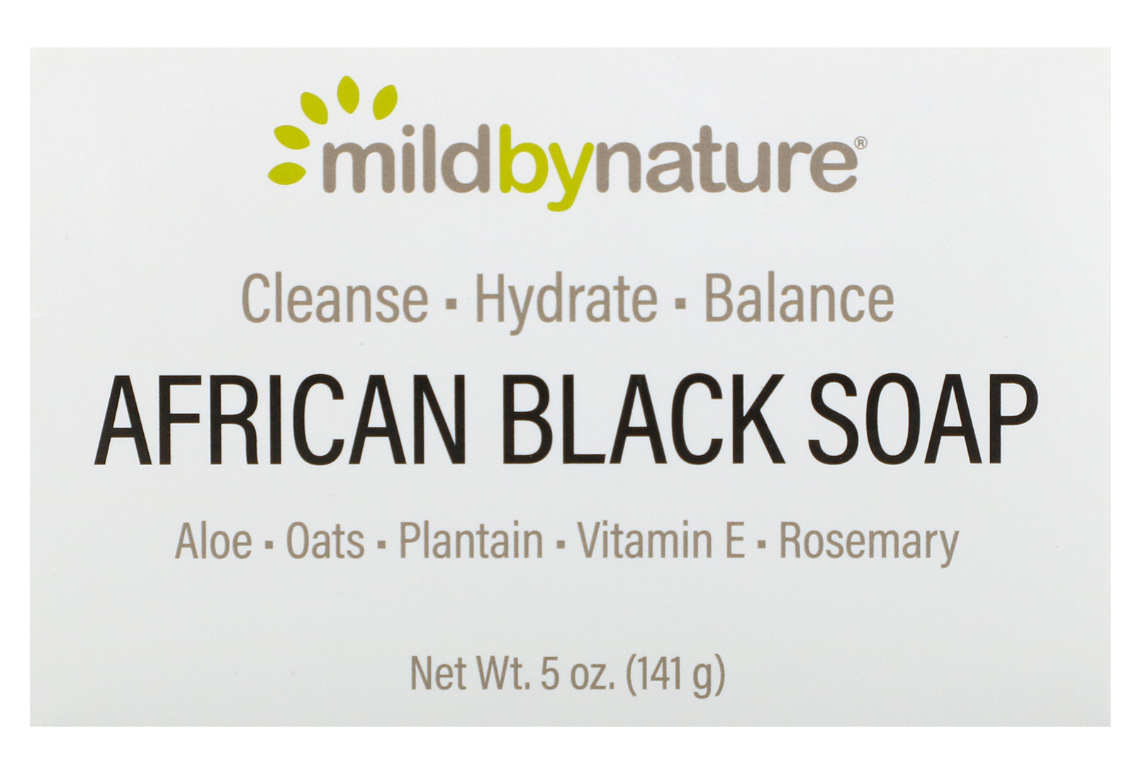 Mild By Nature African Black, Bar Soap, With Oats & Plantains