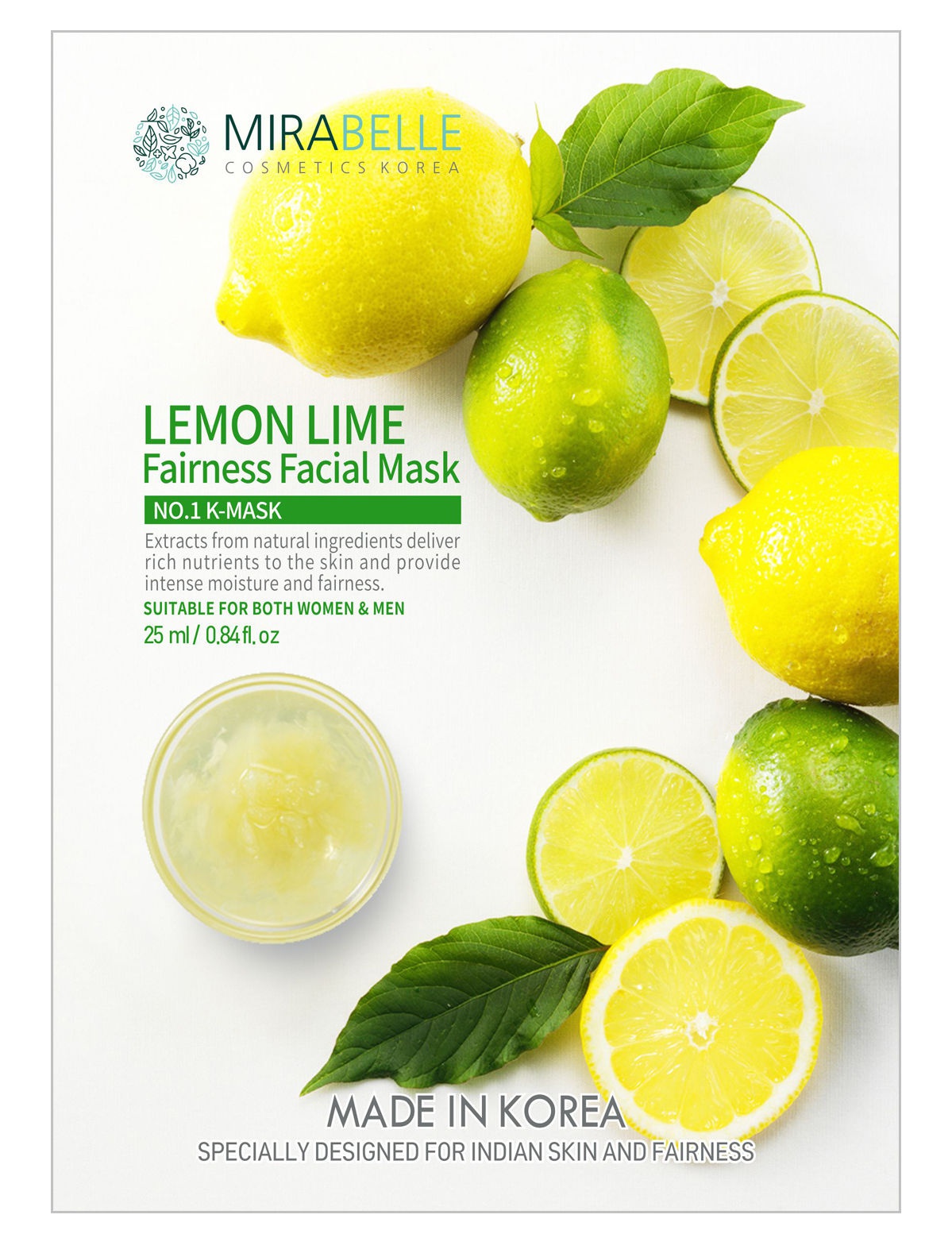 Mirabelle Lemon Lime Fairness Facial Mask