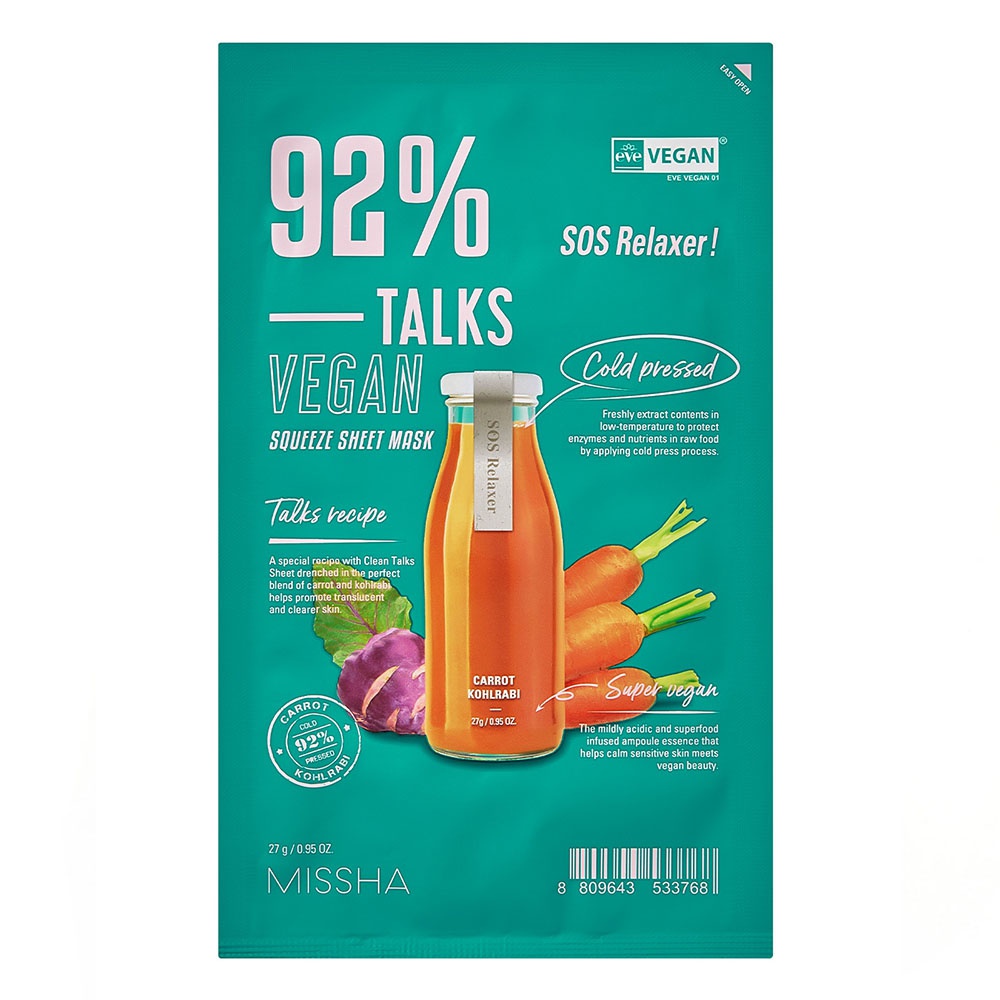 Missha Talks Vegan Squeeze Sheet Mask [SOS Relaxer]