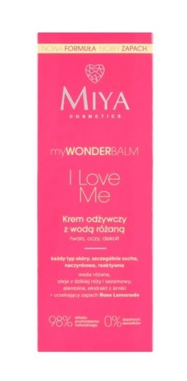 Miya Cosmetics I Love Me Krem Odżywczy Z Wodą Różaną
