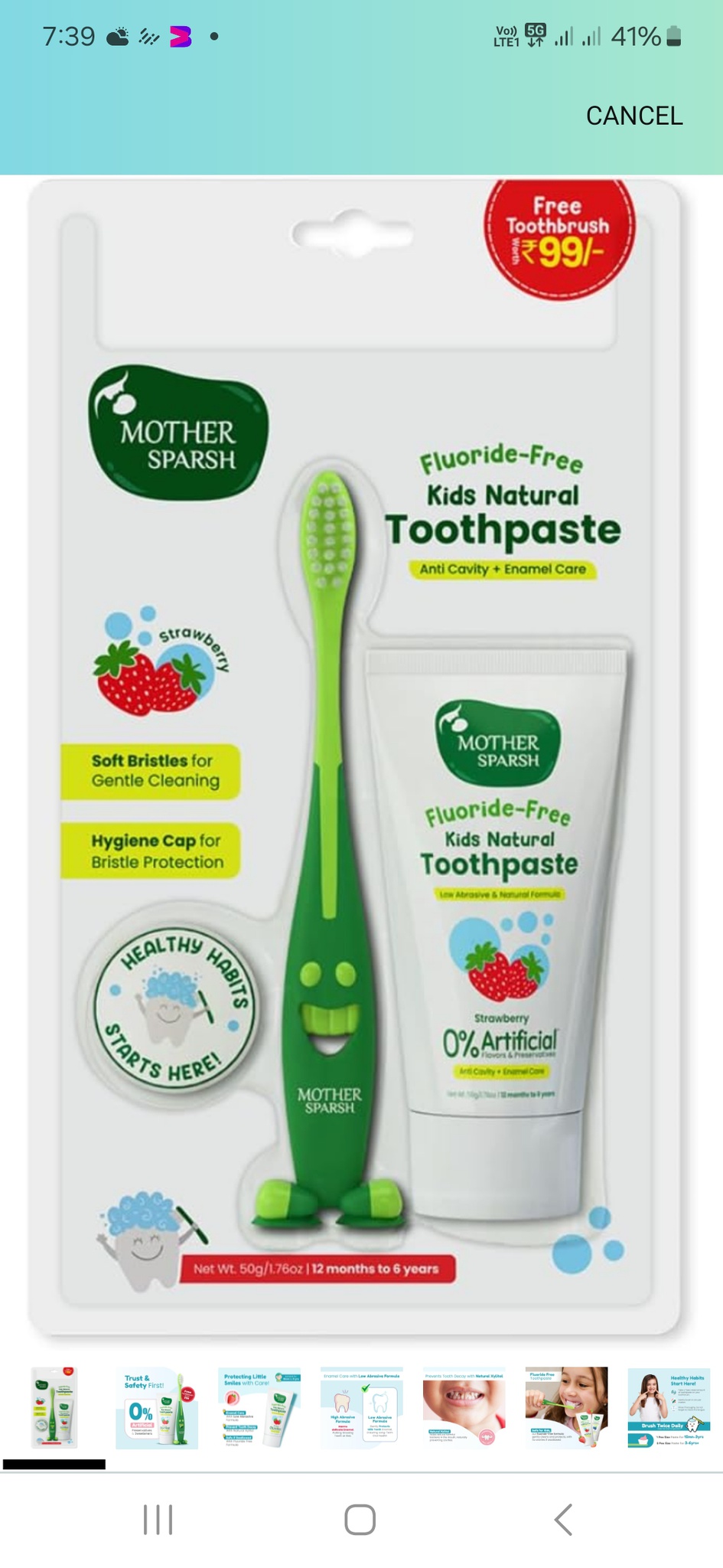 Mothersparsh Mother Sparsh Toothpaste For Kids