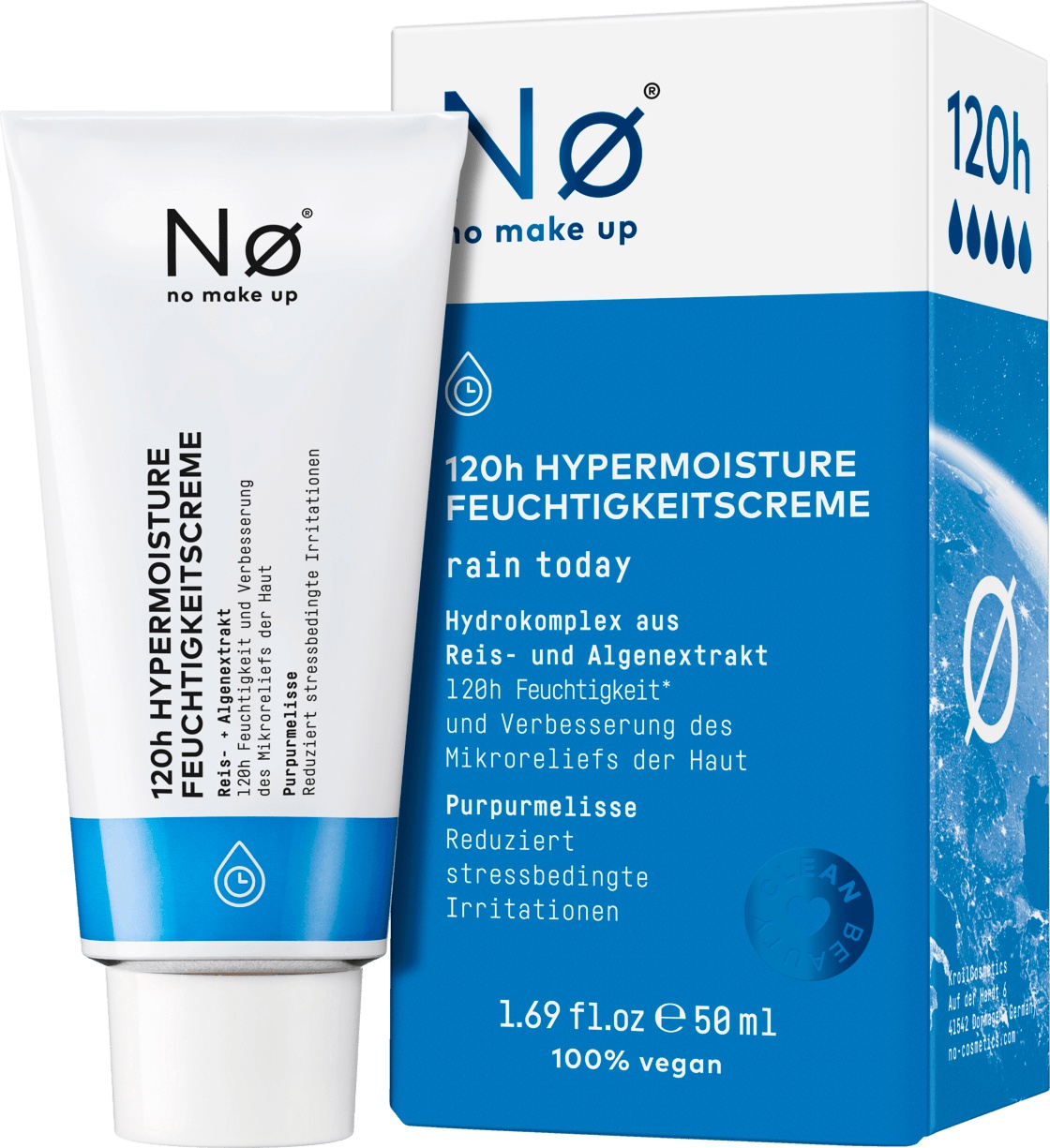 Nø Cosmetics Tagescreme, 120H Feuchtigkeit, Rain Today