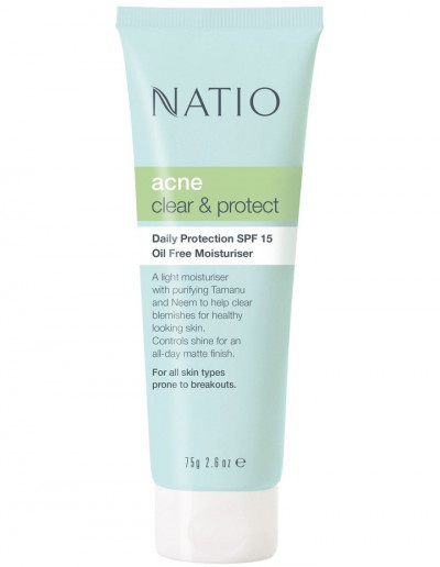 Natio Acne Clear And Protect Oil Free Moisturiser Spf 15+
