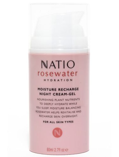 Natio Rosewater Hydration Moisture Recharge Night Cream-Gel