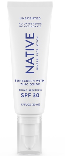 Native Unscented Mineral Face Lotion