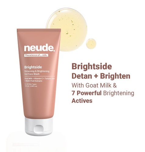 Neude Skin Neude Detanning And Brightening Gel Face Wash: Vitamin C, Goat Milk & Tartaric Acid