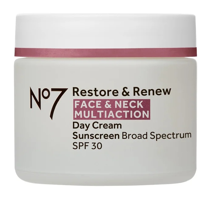 No7 Laboratories Restore & Renew Face & Neck Multi Action Day Cream Sunscreen Broad Spectrum SPF 30
