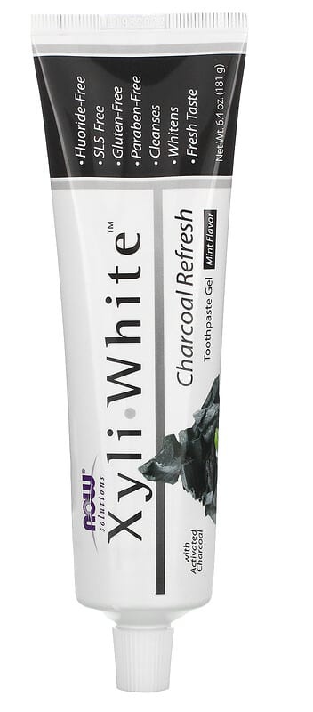 Now Foods Solutions Xyliwhite Toothpaste Gel - Charcoal Refresh & Mint