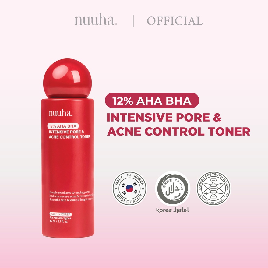 Nuuha Beauty 12% AHA BHA Intensive Pore & Acne Control Toner