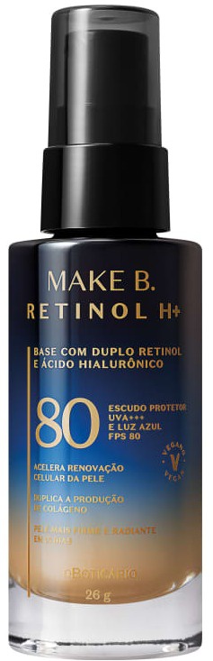 O Boticário Base Líquida Com FPS 80 Make B. Retinol H+