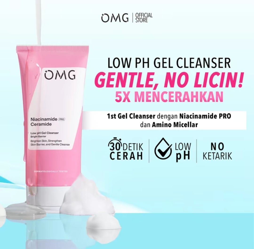 OMG Oh My Glow Niacinamide Ceramide Low pH Gel Cleanser