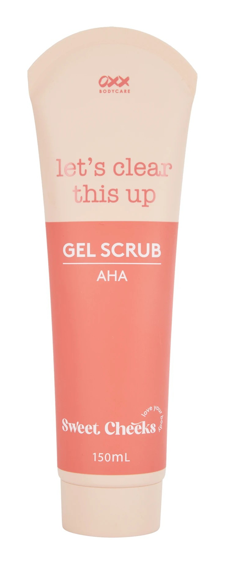 OXX Bodycare Let's Clear This Up Sweet Cheeks Gel Scrub 150ml - AHA
