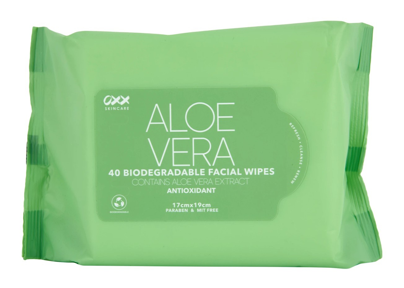 OXX Skincare Aloe Vera Biodegradable Facial Wipes