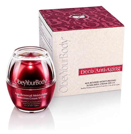 ObeyYourBody DECO COLLECTION AGE-REVERSE MOISTURIZING SUNSCREEN CREAM SPF-15