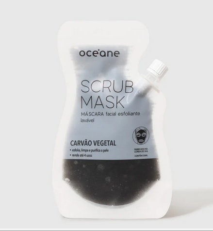 Oceane Scrub Mask - Máscara Facial Esfoliante Carvão Vegetal