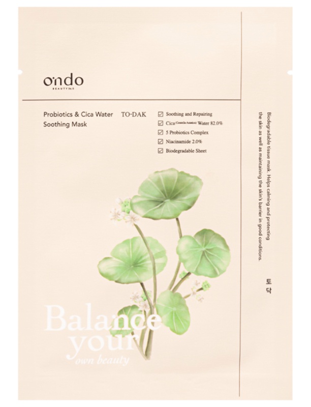 Ondo Beauty 36.5 Probiotics & Cica Water Soothing Mask