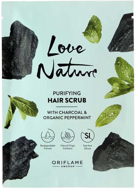 Oriflame Love Nature Purifying Hair Scrub With Charcoal & Organic Peppermint
