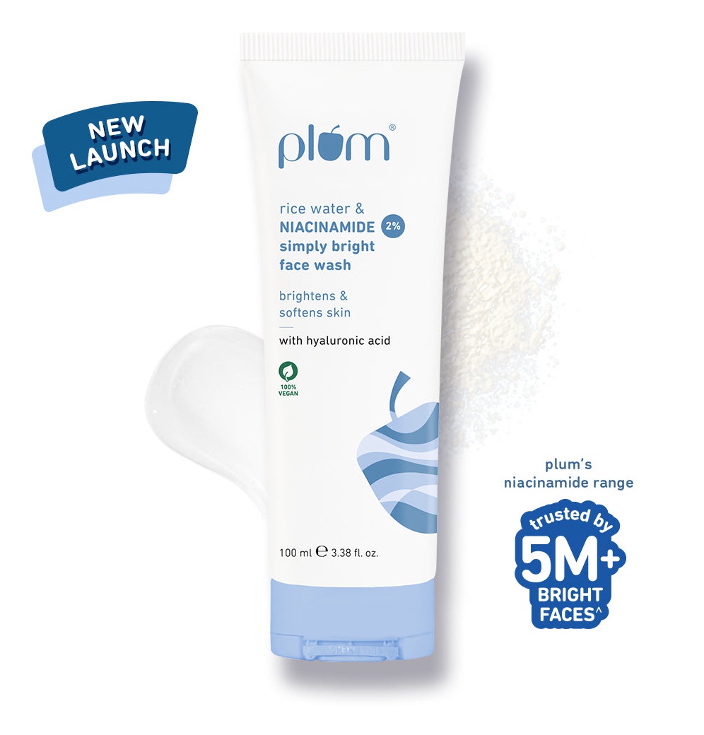 PLUM Simply Bright Face Wash With 2% Niacinamide & Rice Water