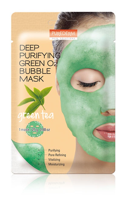 PUREDERM Deep Purifying Green Tea 02 Bubble Mask