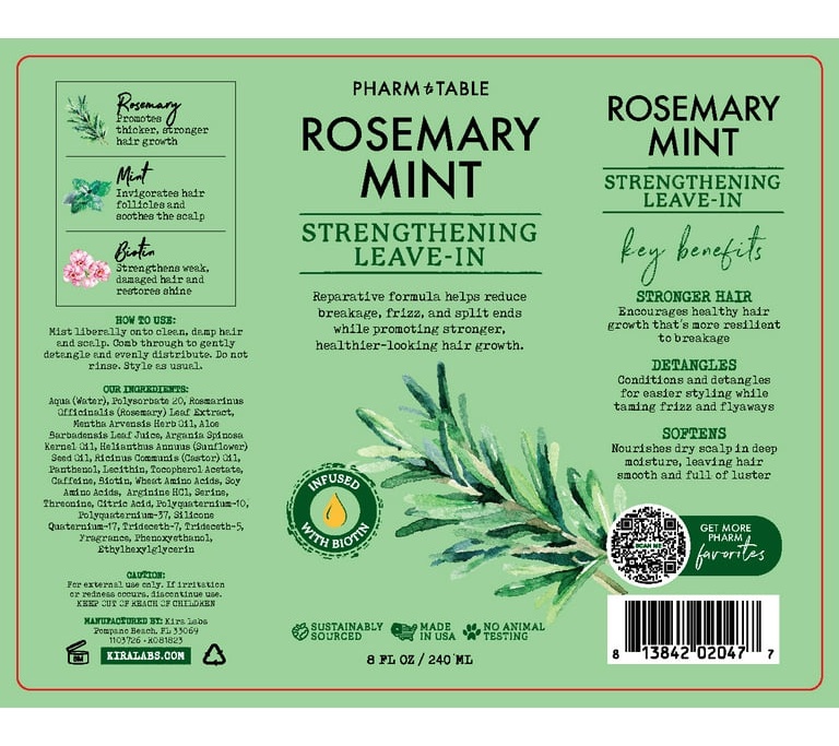 Pharm to Table Rosemary & Mint Leave-in Conditioner