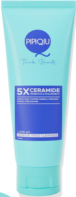 Pipiqiu 5x Ceramide Probiotics & Hyaluronic 7+ Low pH Gentle Face Cleanser