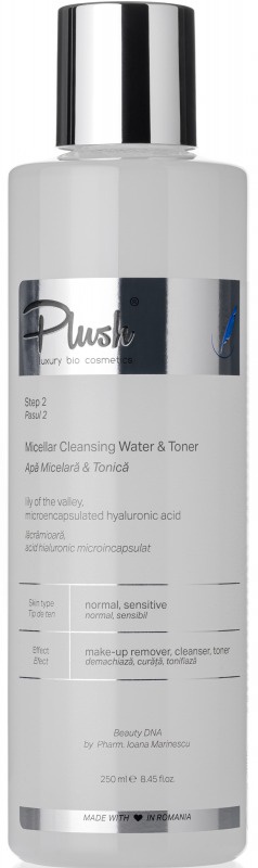 Plush Bio Micellar Cleansing Water & Toner With Lily Of The Valley And Microencapsulated Hyaluronic Acid