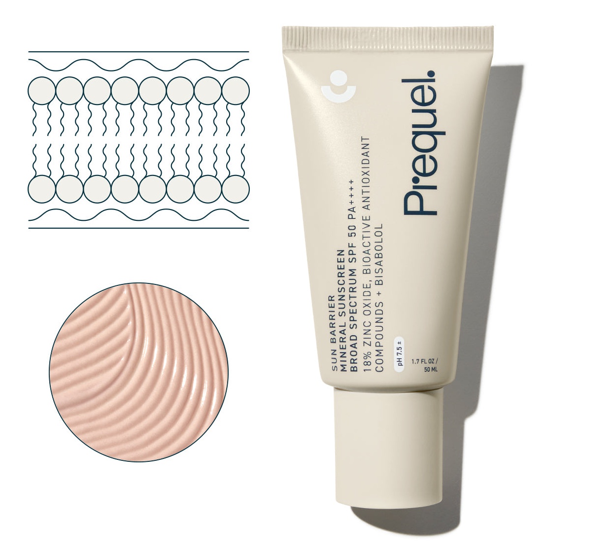 Prequel Skin Sun Barrier Mineral Sunscreen SPF 50 Zinc Oxide