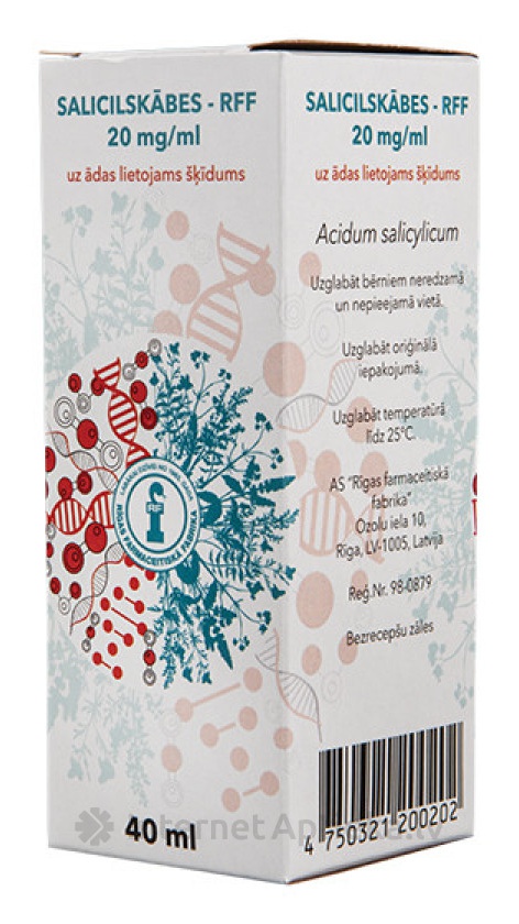 Rīgas Farmaceitiskā fabrika Salicilskābes - Rff