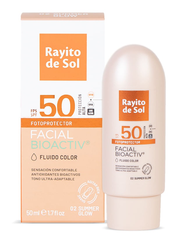 Rayito de Sol Protector Solar Facial Bioactiv® Fluido Color – Summer Glow (tono 2)