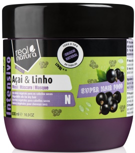 Real Natura Máscara Super Hair Food Açaí E Linho