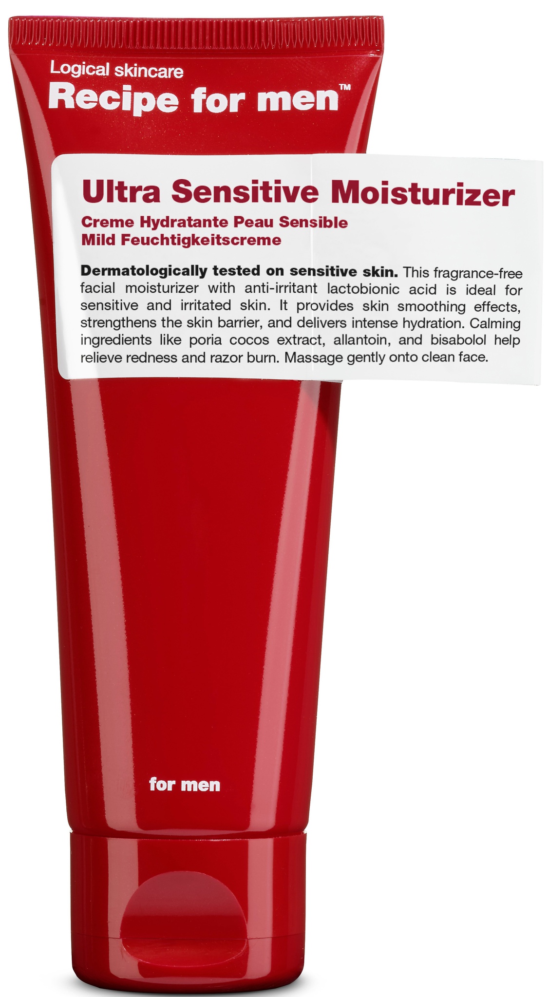 Recipe for men Ultra Sensitive Moisturizer