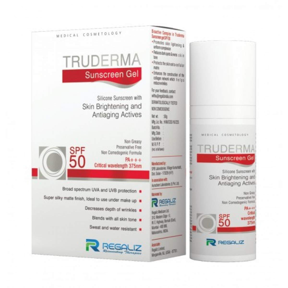 Regaliz Truderma Spf-50 Sunscreen Gel