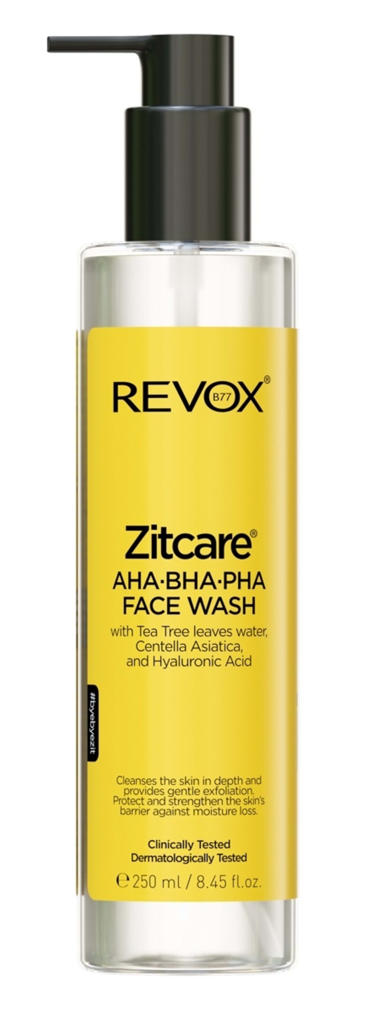 Revox B77 Zitcare Face Wash 250ml - AHA, BHA, PHA, Tea Tree Leaves Water, Centella Asiatica And Hyaluronic Acid