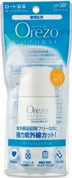 Rohto Mentholatum Orezo Natural Perfect Milk Uv Spf 50+ Pa++++