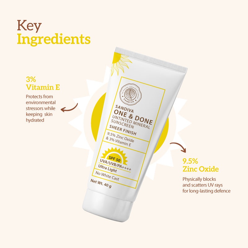 Sandiva One & Done Untinted Mineral Sunscreen SPF 50 - Sheer Finish