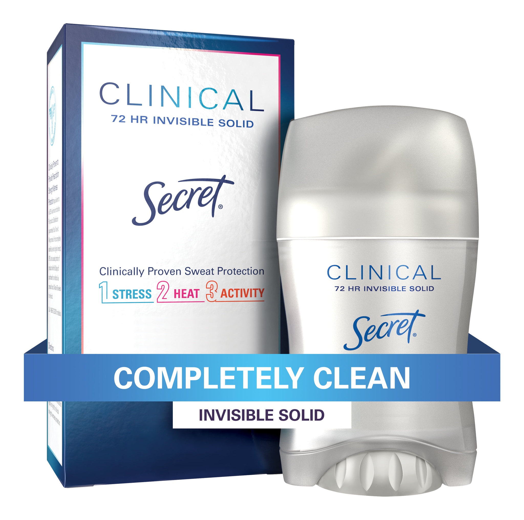 Secret Clinical Strength Antiperspirant And Deodorant For Women Invisible Solid Completely Clean