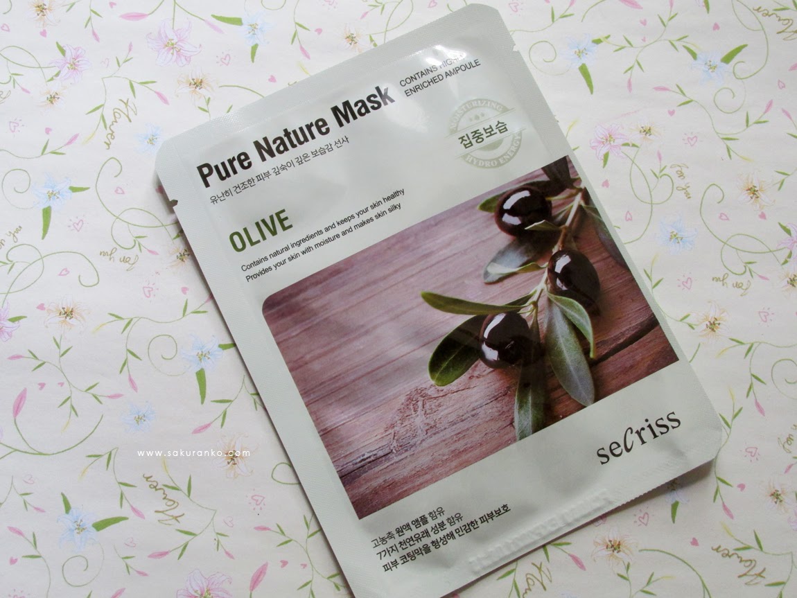 Secriss Pure nature Sheet Mask OLIVE