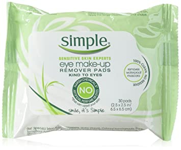 Simple Sensitive Skin Experts Eye Makeup Remover Wipes