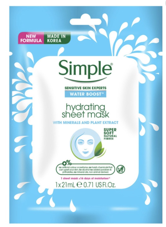 Simple Water Boost Hydrating Sheet Mask