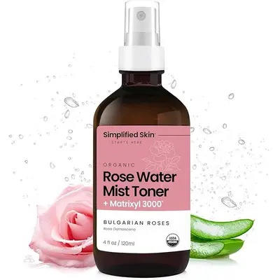 Simplified Skin Organic Rose Water Mist Toner + Matrixyl 3000