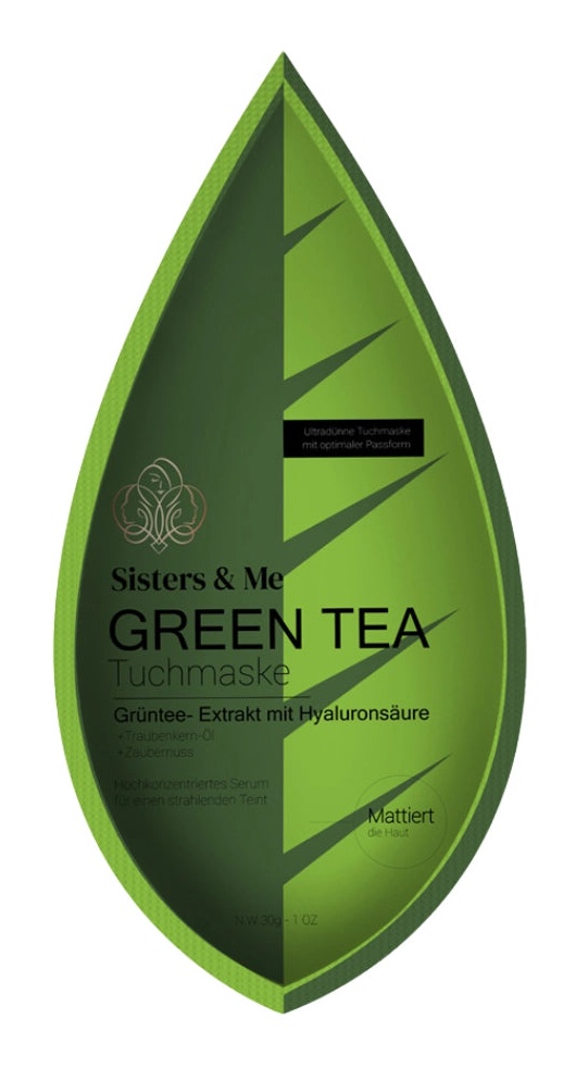 Sisters & Me Grüntee Tuchmaske Mit Traubenkernöl Und Zaubernuss