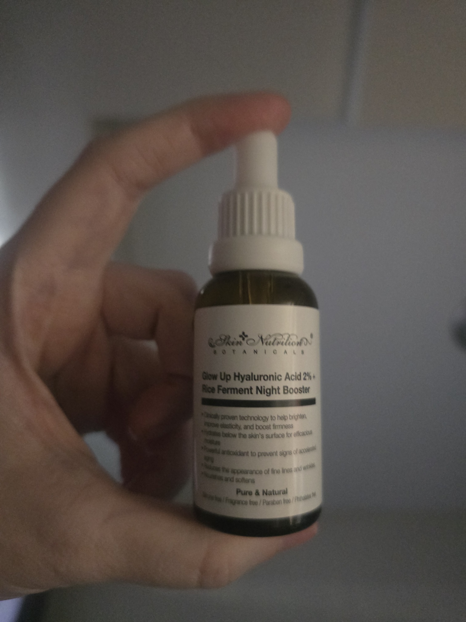 Skin nutrition botanicals Glow Up Hyaluronic Acid 2% + Rice Ferment Night Booster