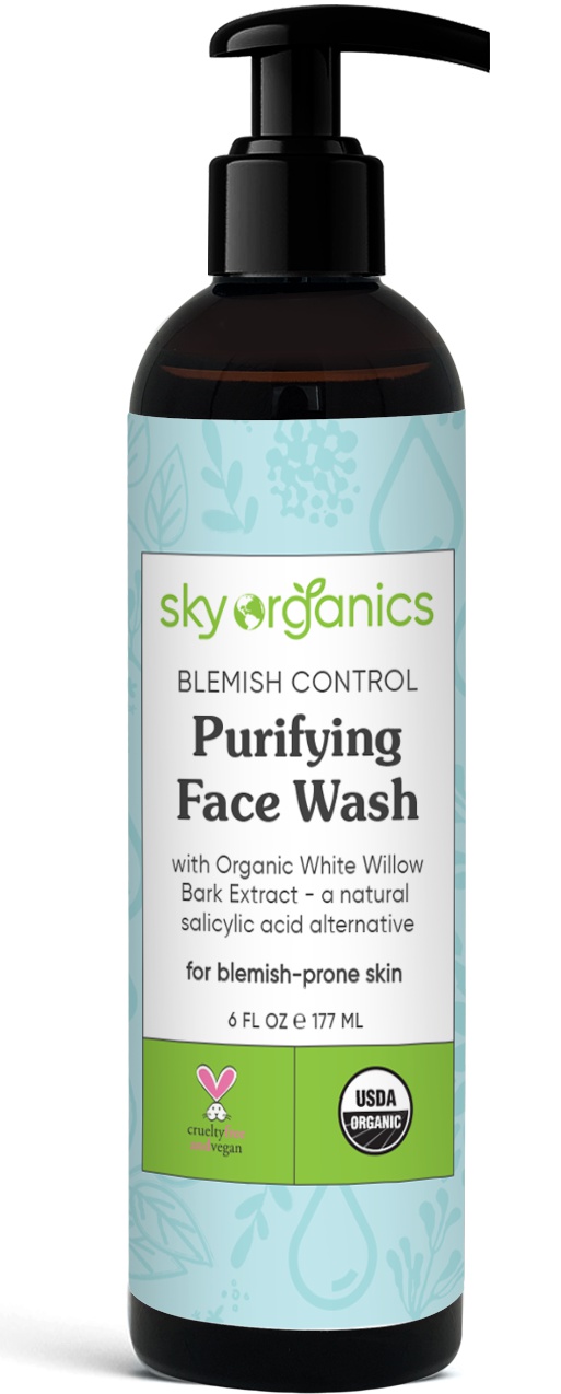 Sky Organics Purifying Face Wash With Organic White Willow Bark Extract