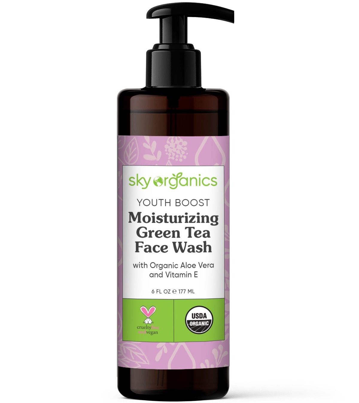 Sky Organics Youth Boost, Moisturizing Green Tea Face Wash