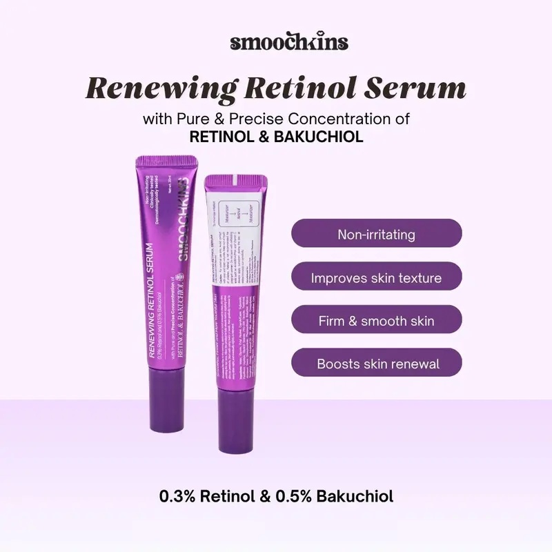Smoochkins 0.3% Retinol and 0.5% Bakuchiol Renewing Retinol Serum