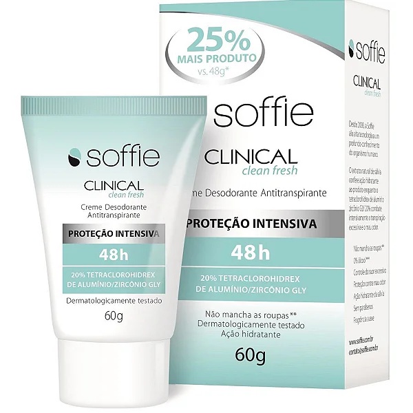 Soffie Desodorante Antitranspirante Clinical 48h - Clean Fresh