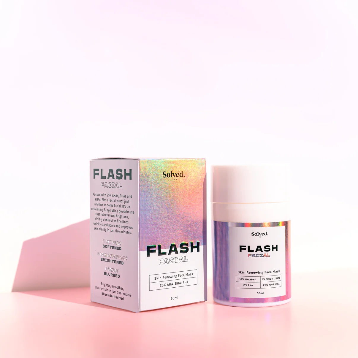 Solved Labs Flash Facial 25% AHA+BHA+PHA Face Mask