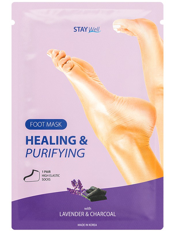 Stay Well Healing & Purifying Foot Mask Lavender & Charcoal
