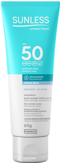 Sunless Protetor Solar Facial Sem Cor FPS 50